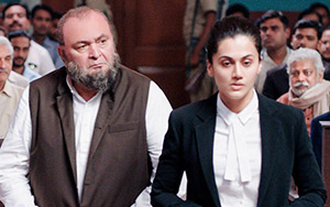 A still from Hindi movie, Mulk (2018) ft. Rishi Kapoor and Taapsee Pannu